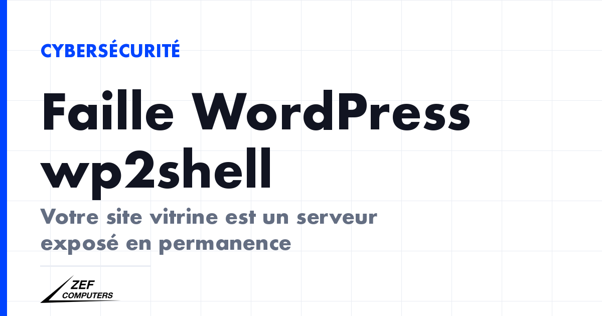Faille WordPress wp2shell : le site vitrine d'une PME est un serveur exposé en permanence