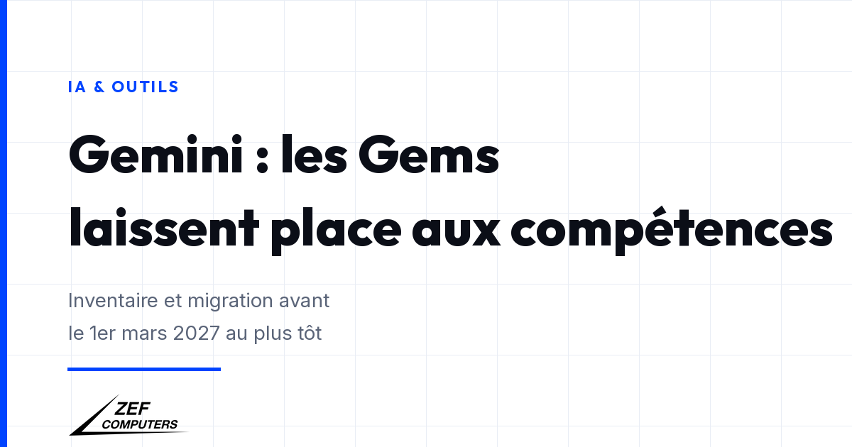 Gemini : les compétences arrivent dans Gmail et Docs, et vos Gems ont une date de fin
