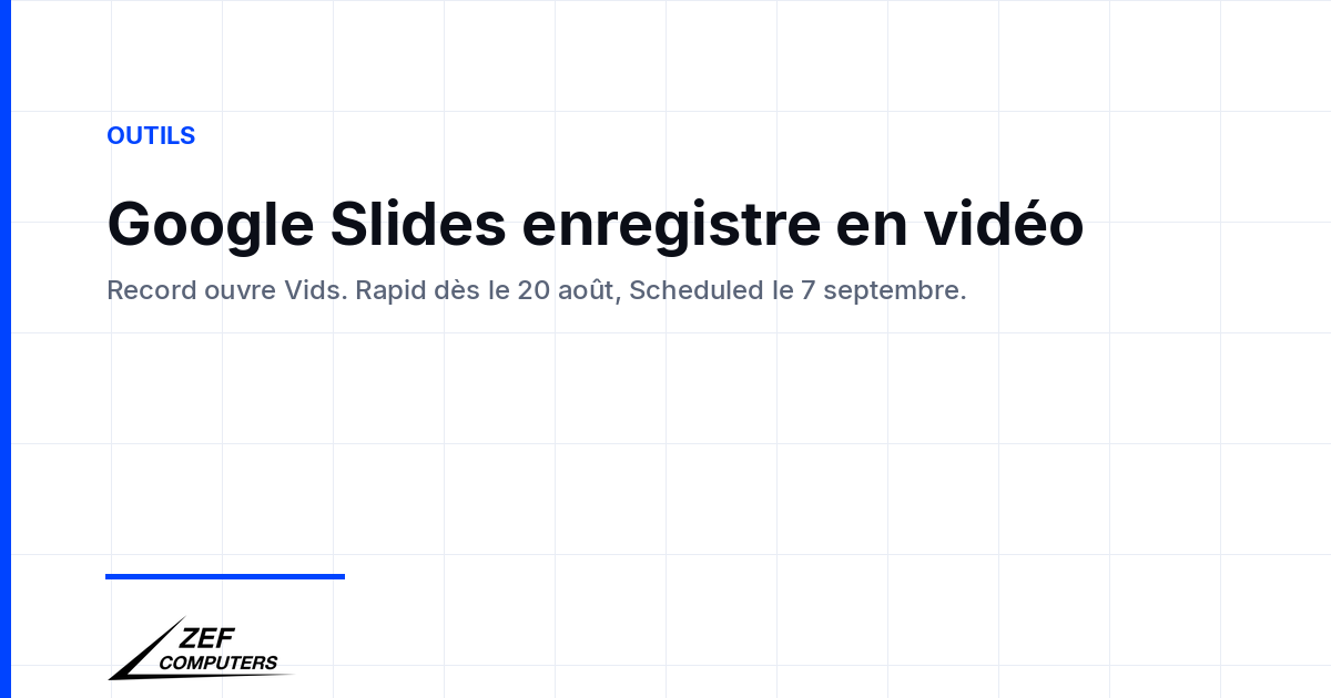 Google Slides : un bouton Record, le diaporama devient une vidéo