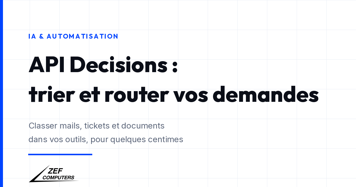 API Decisions d’OpenAI : trier mails, tickets et documents dans vos outils pour quelques centimes