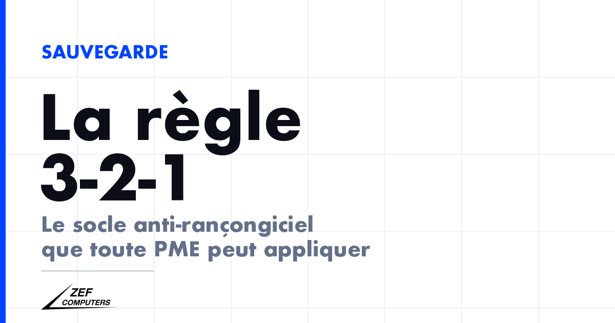 La règle de sauvegarde 3-2-1 pour une PME : trois copies, deux supports, une copie hors site